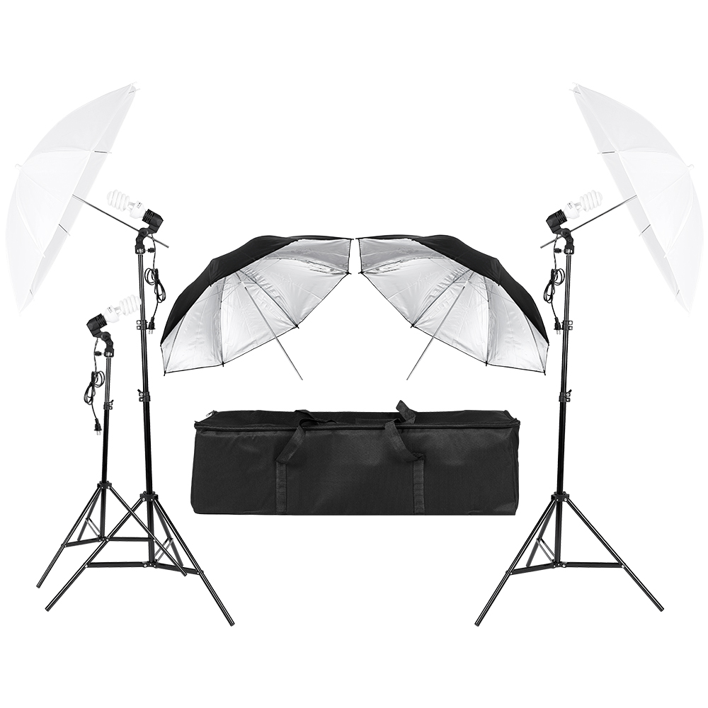 3*45 Вт фото фото видео портре – обзор и цена Photography Umbrella Lighting Kit